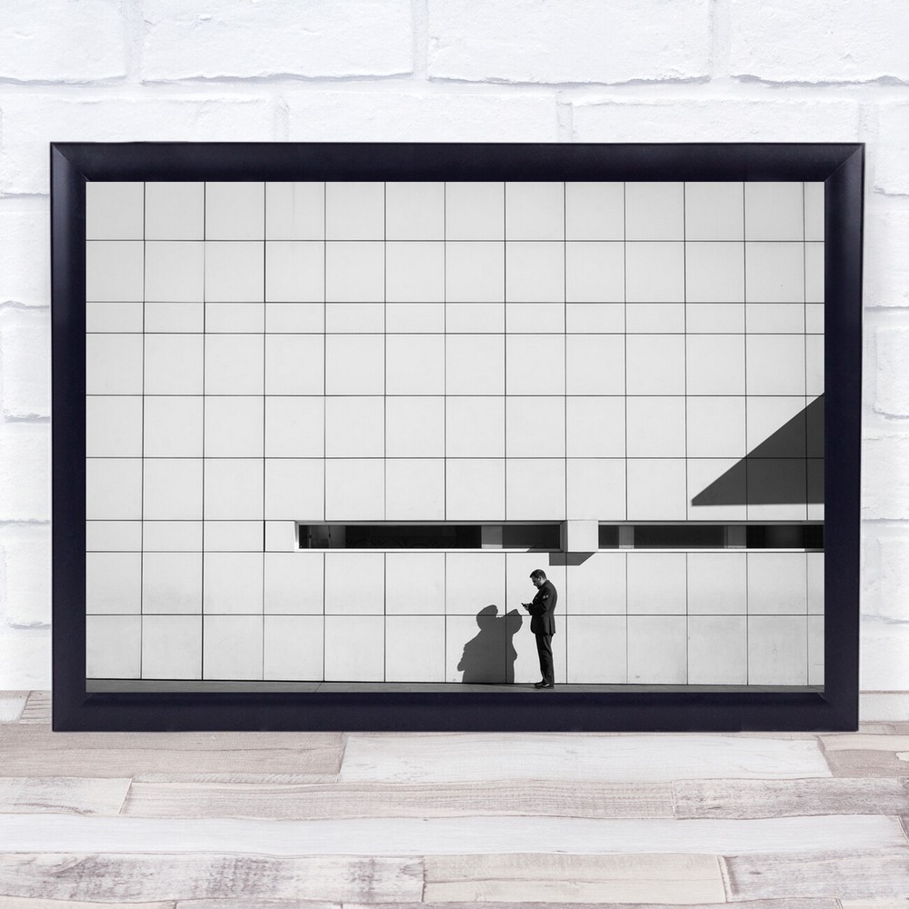 Barcelona Street Shadows Lines Architecture Moment Shadow Stop Wall Art Print