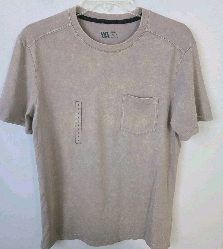 Verst Men’s Small Beige Mineral Wash Pocket T Shirt Crew Neck Short Sleeve...