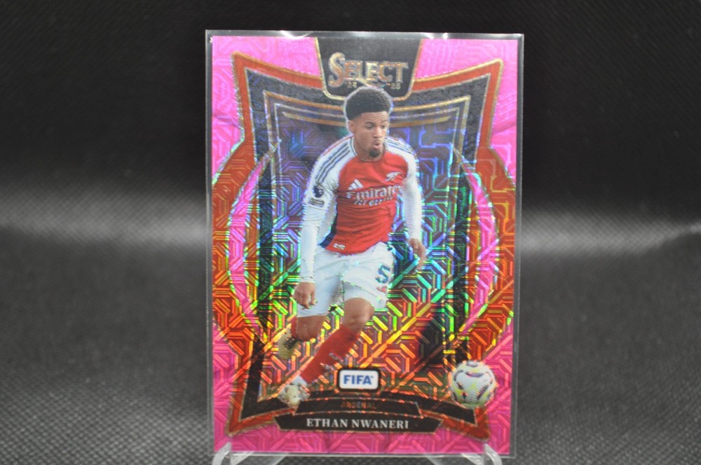 Ethan Nwaneri 2024-25 Panini Select FIFA Soccer #12 Terrace Pink Mojo /299