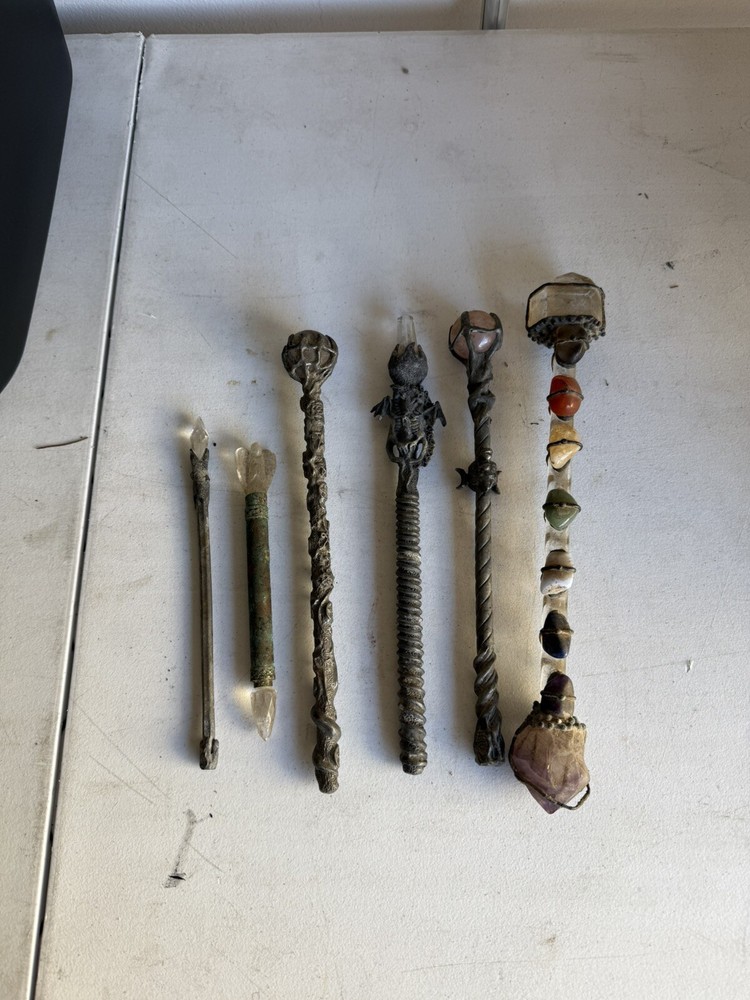 Vintage Dragon Silver Amethyst Crystal Magic Wand Witch Scepter