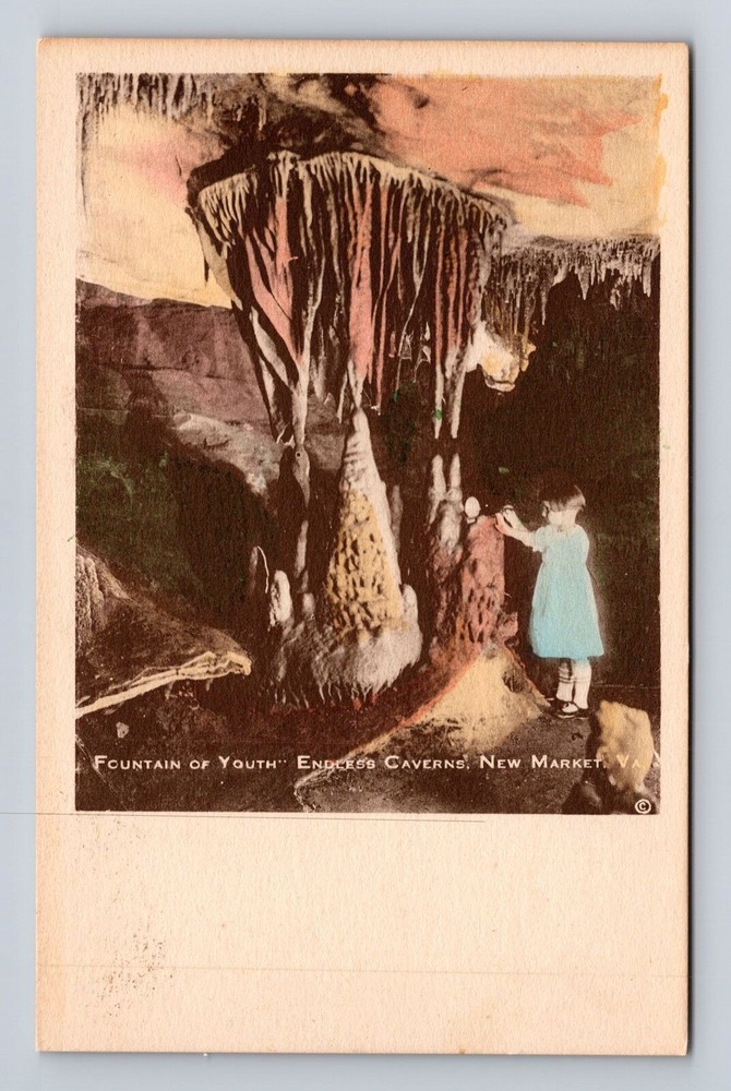 New Market VA-Virginia, Fountain Of Youth, Antique, Vintage Souvenir Postcard