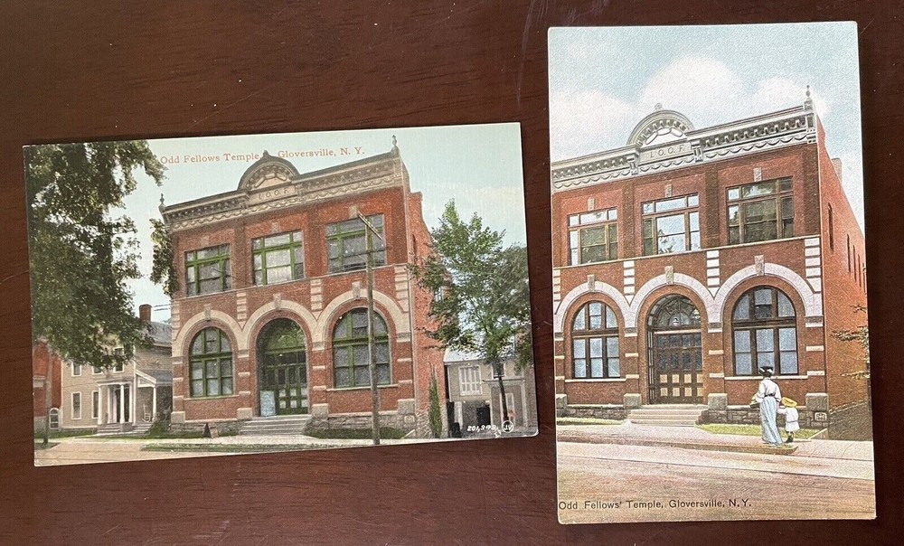 Odd Fellows Temple Gloversville New York NY Vintage Postcard lot