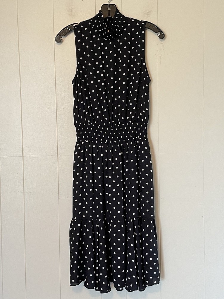 Nanette Lepore Black & White Polka Dot  Sleeveless Knee Length Dress Size 6