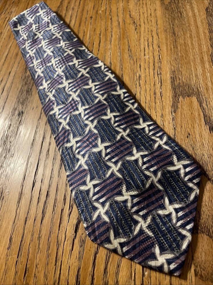 Vintage EUC Robert Talbott Studio Silk Tie USA Hand Sewn Geometric Nordstrom