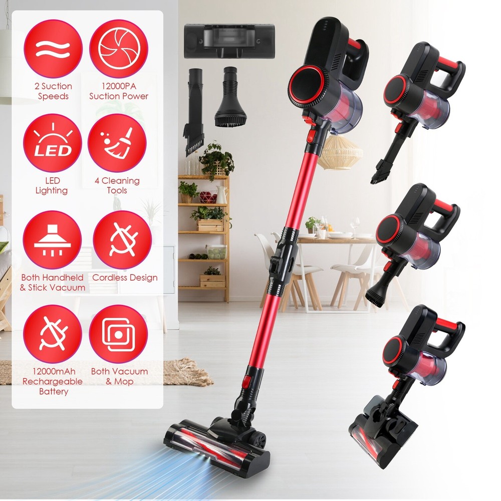 Handheld Stick Vacuum Cordless Brushless Vacuum Cleaner Suction with LED Light