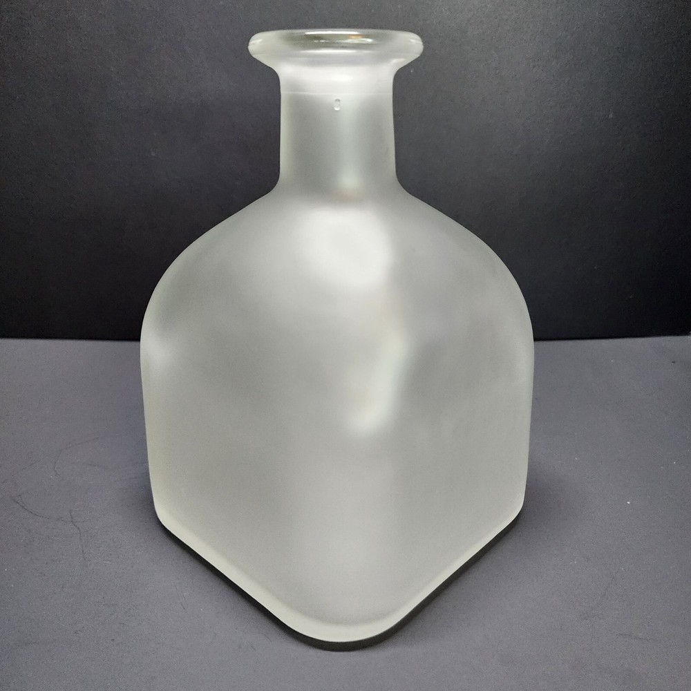 Tequila Patron Frosted Glass Bottle Empty 6.75'' Tall - No Cork