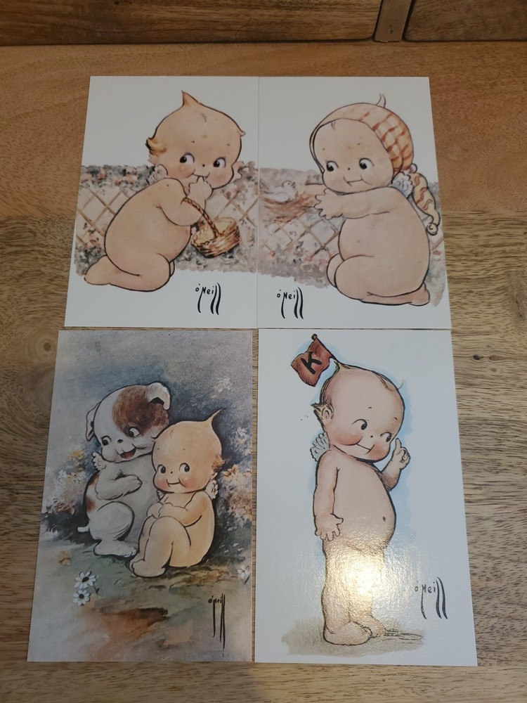Lot Of 4 Vintage Unused Rose O'Neill Kewpie Babies 1976 Postcards