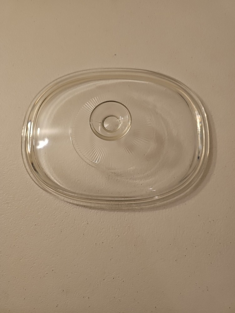 Pyrex F12C Replacement Lid Clear Oval Ribbed Casserole Corning Ware 1-1/2 Quart