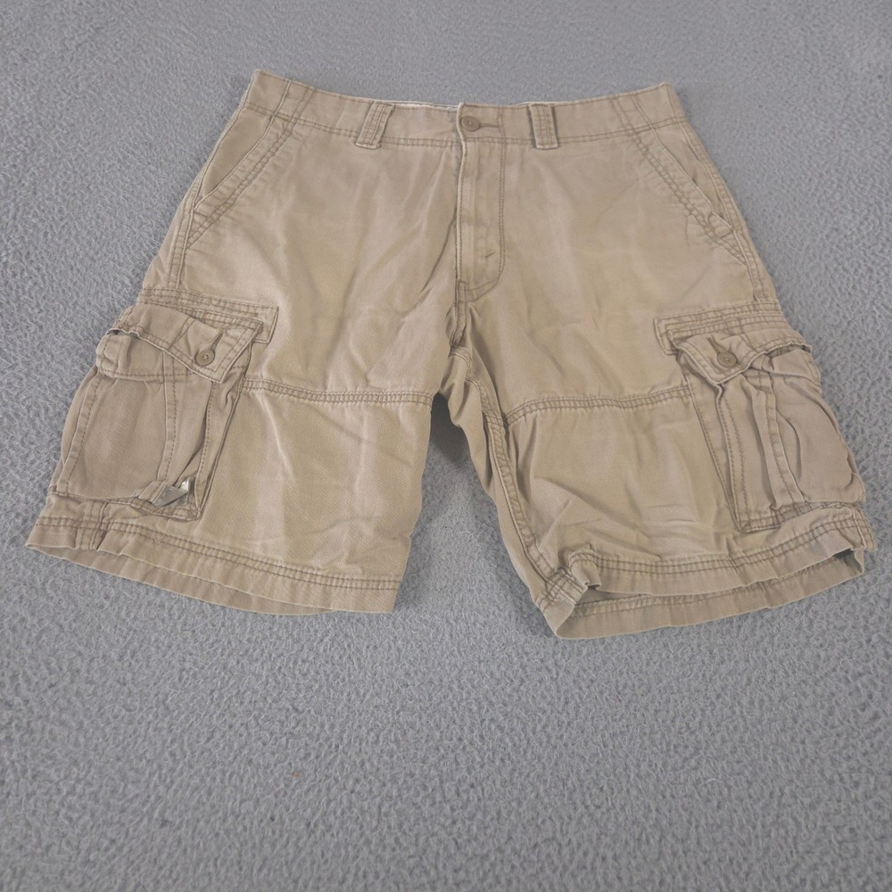 Denizen from Levi's Shorts Mens 34 Tan Khaki Cotton Multi-Pocket Cargo Utility