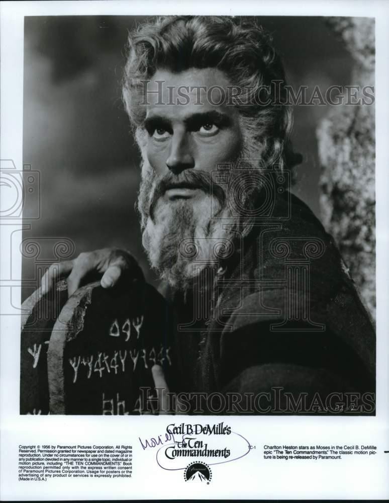 1956 Press Photo Charlton Heston in a scene from 