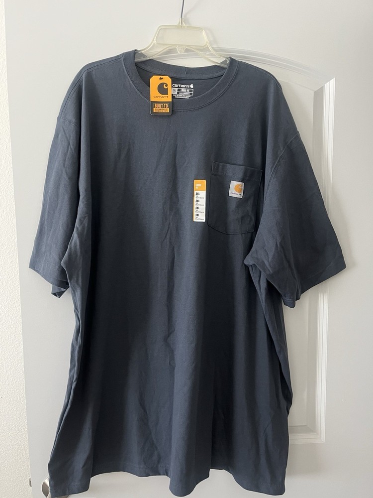 Carhartt K87-M Loose Fit Heavyweight Pocket Tee 3XL Tall Navy Crew Neck