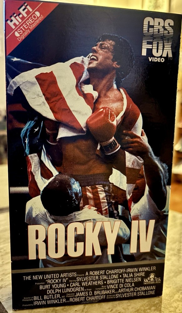 Rocky IV (VHS, 1986) CBS FOX Home Video First Edition, Red Hi-Fi label