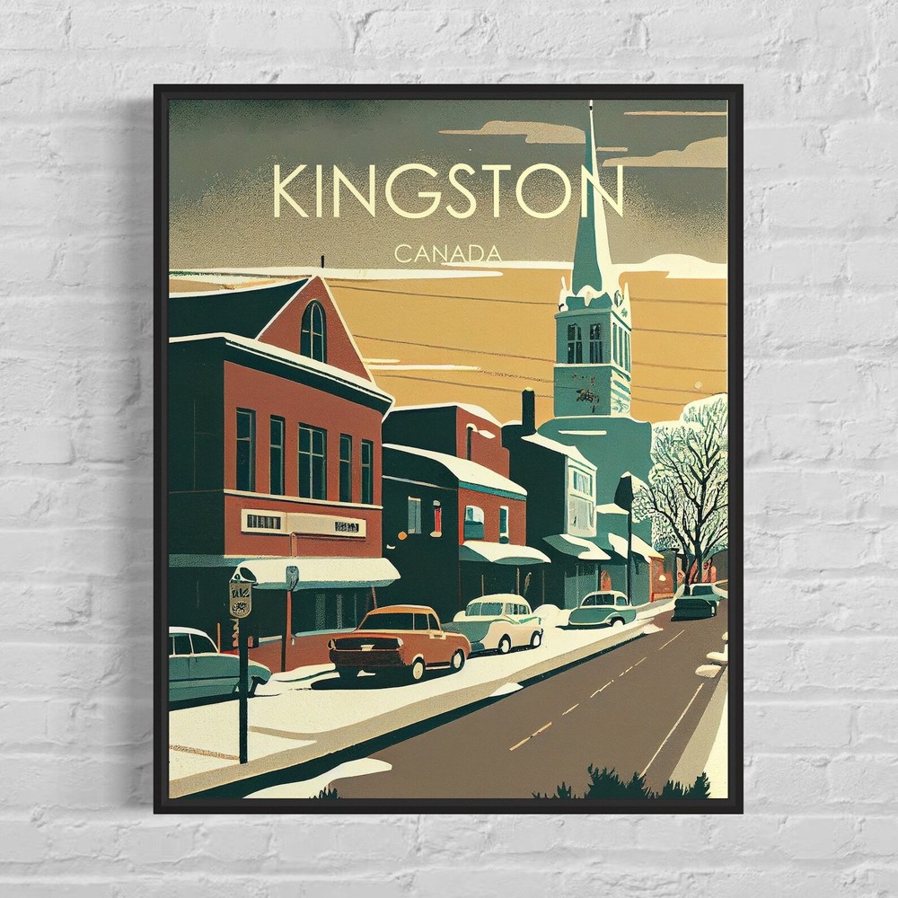 Kingston Canada Retro Art Print Kingston Wall Art Illustration Kingston Vintage