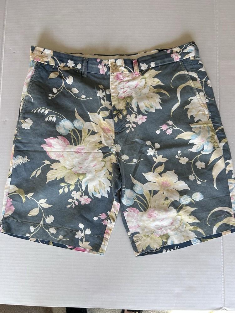 Polo Ralph Lauren Shorts Mens Size 34 Floral Linen Classic Fit Summer Casual