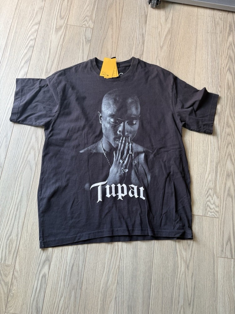 Bravado Tupac 2Pac Men's Black Cotton Graphic Jersey Crew Neck T-Shirt Size L