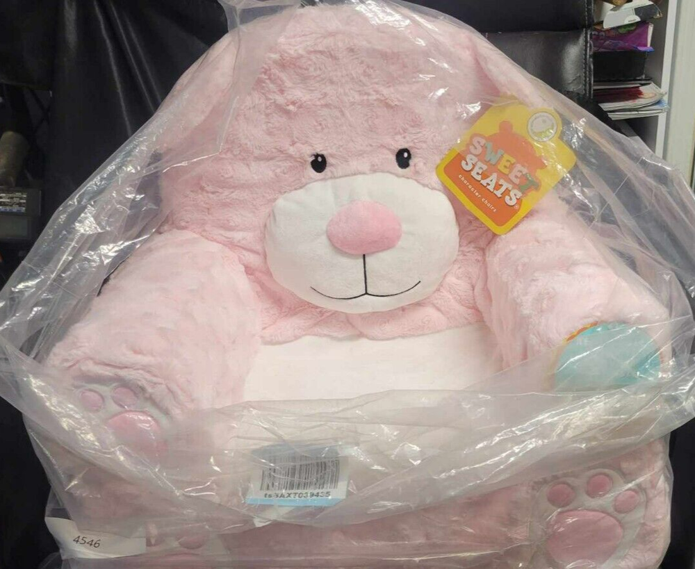 Silla de felpa para niños Animal Adventure Sweet Seats oso rosa