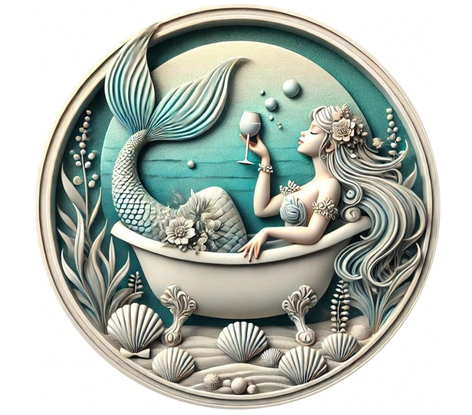 Mermaid Metal Wall Decor - Elegant Mermaid Wall Art For Bathroom, Coastal Decor