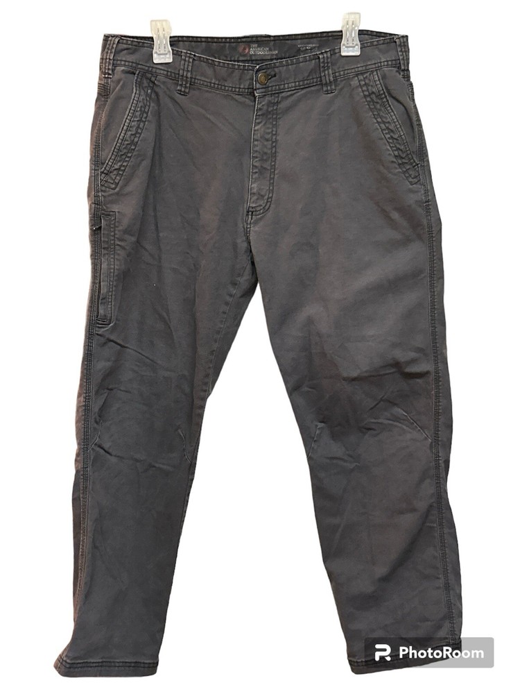The American Outdoorsman Pants Mens 36x30 Cargo Work Outdoor Utility Gray Dad