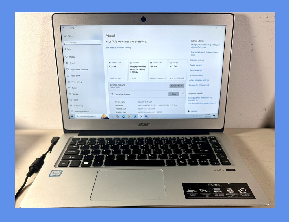 Acer Swift 3 SF314 Laptop i5-7200U 8GB RAM 512GB SSD Windows 10 Home-image