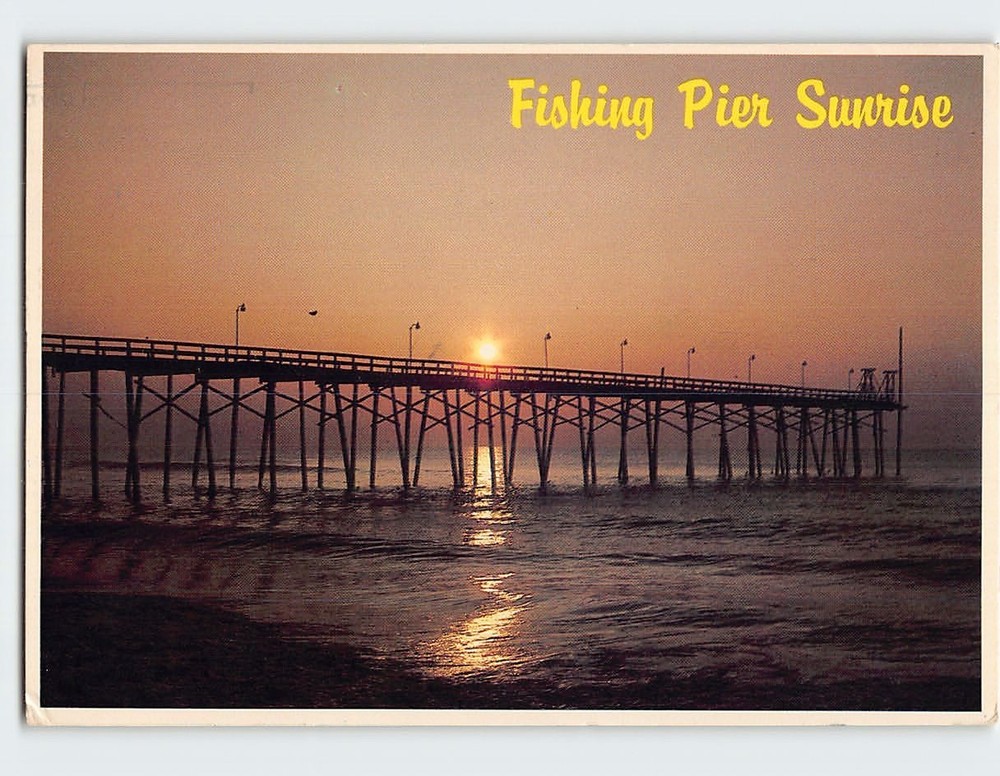 Postcard Fishing Pier Sunrise North Carolina USA