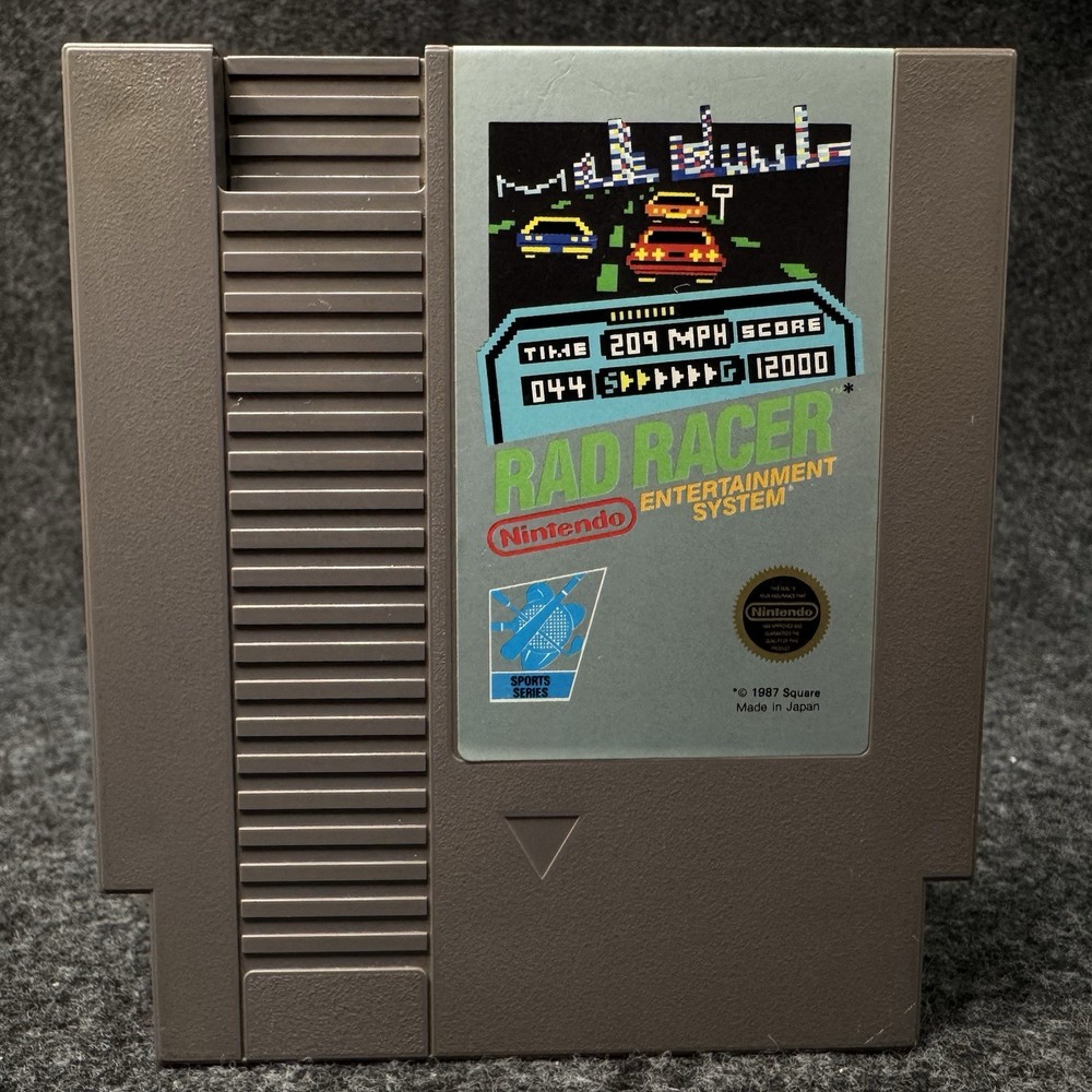 Nintendo NES Rad Racer Authentic Game Cartridge Tested Vintage 1987