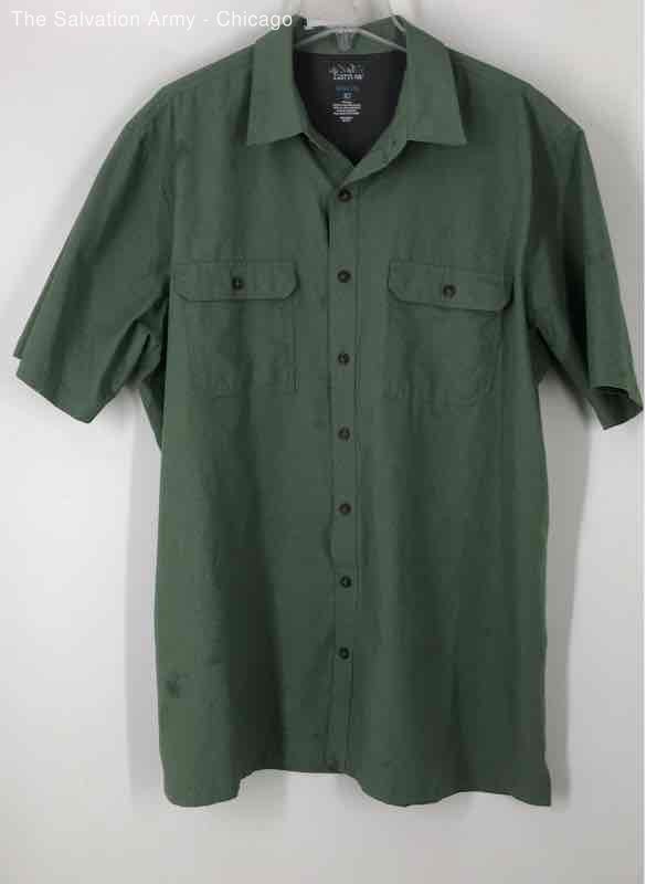 Croft & Barrow Mens Green Quick Dry Short Sleeve Button-Up Shirt Size XLT