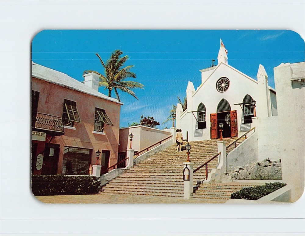 Postcard St. Peter's St. George's Parish Church Bermuda