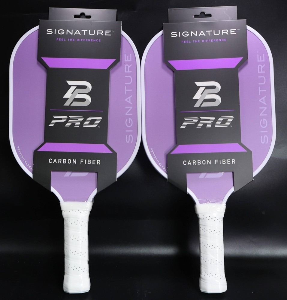 SET OF 2 PBPRO Signature Carbon Fiber Pickleball Paddles in Lavender - Lightweight Performance  