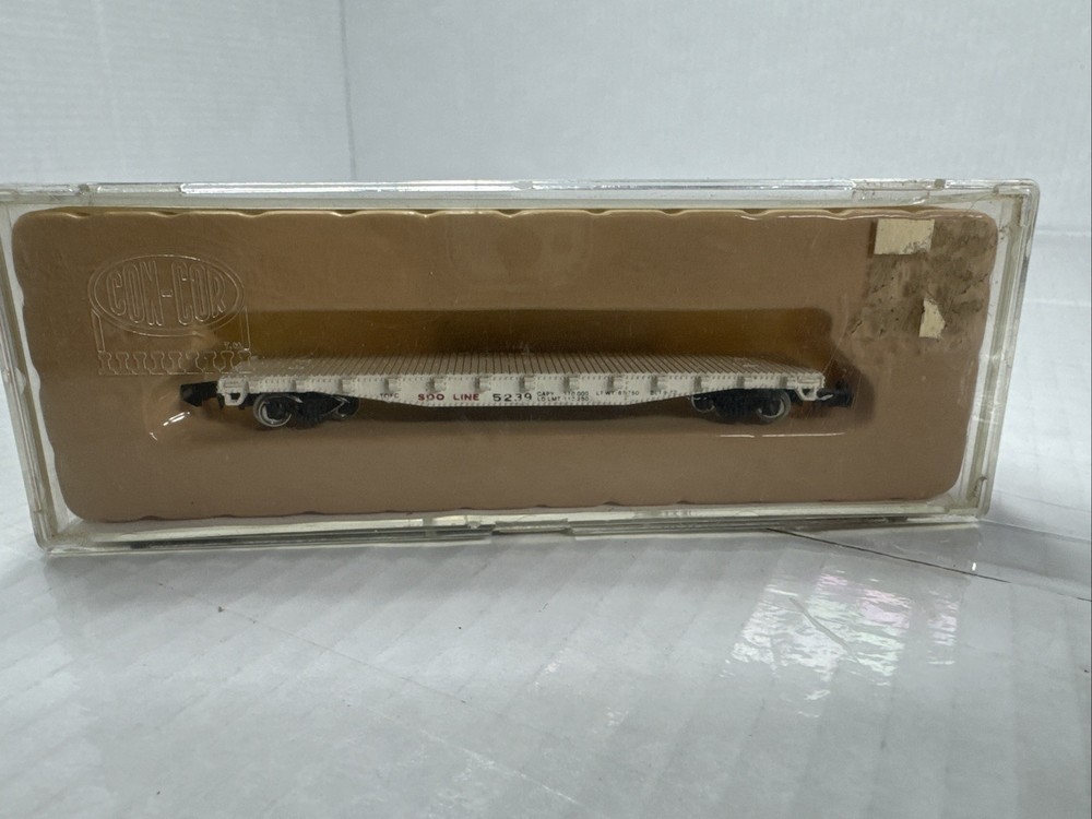 Con-cor N Scale 50’  Freight Soo Line Flat Car 120104 For Train Set Layout