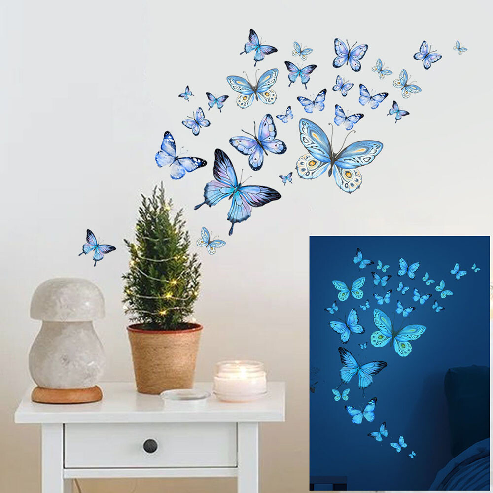 ☆ Luminous Butterfly Design Decal Art Wall Stickers Room Magnetic Home Decor P
