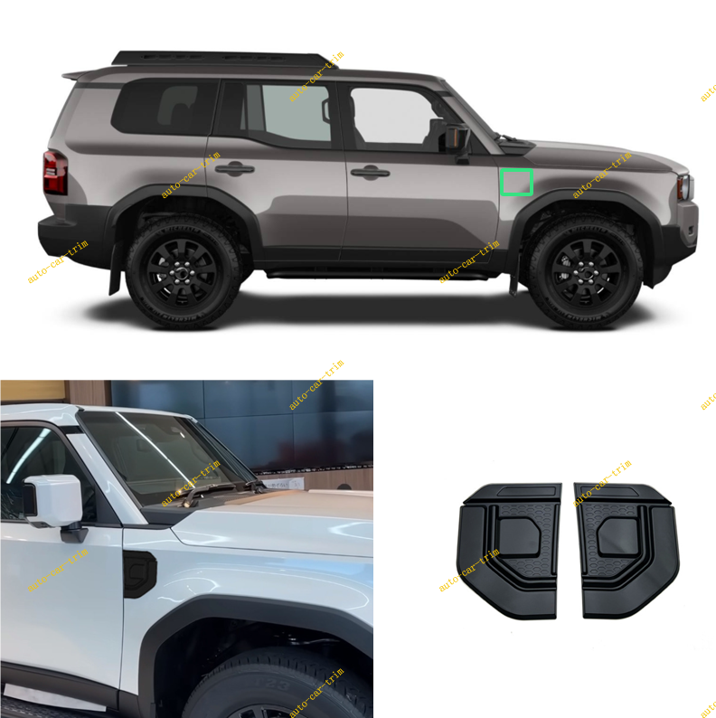 For Toyota Land Cruiser 24-25 Matte Black Side Wing Air Flow Fender Vent Cover