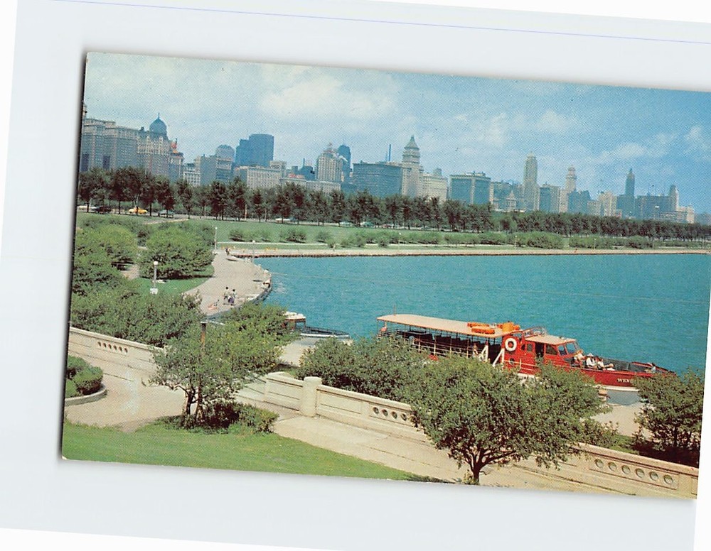 Postcard City Skyline from Shedd Aquarium Chicago Illinois USA