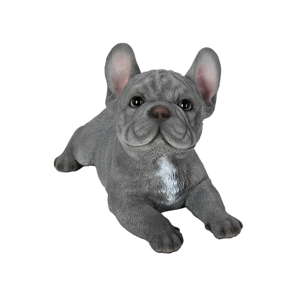 . Tranquil Blue Hues: Polyresin Lying French Figurine in Grey Blue