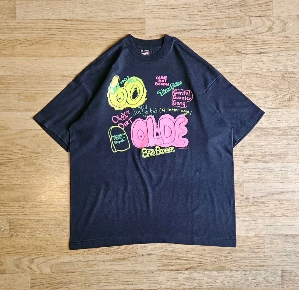 Vintage 1991 Fruit of the Loom Single Stitch Black T-shirt Men's Extra Large
