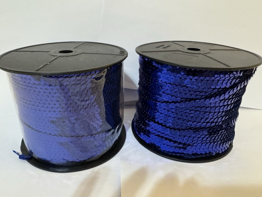 6mm Flat Metallic Blue Sequins Trim by the Yard for Bling Sewing Projects