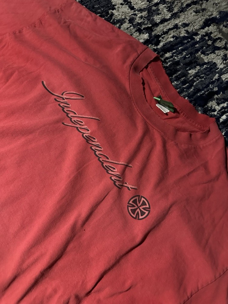 Vintage Independent Truck Co Skate Tee Size Xl NHS 90s Skateboarding T-Shirt Red
