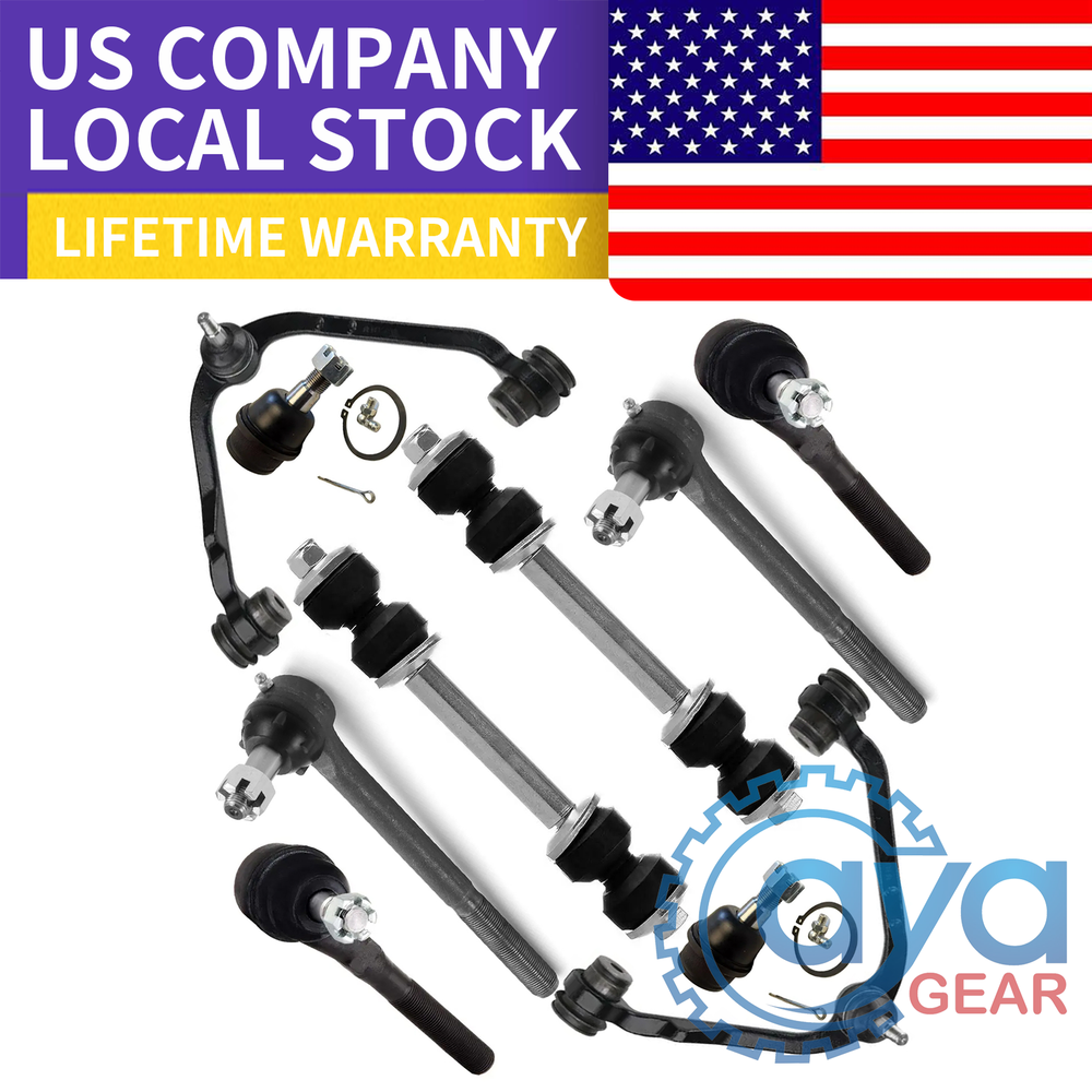 10pcs Suspension Kit for 1997-2003 Ford F-150 - Control Arms, Tie Rods, Sway Bars