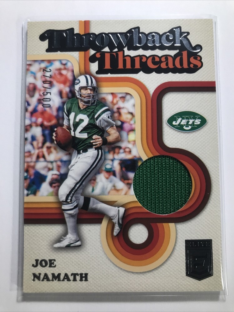 Joe Namath 2024 Elite THROWBACK THREADS GAME JERSEY PATCH SP NY JETS /500