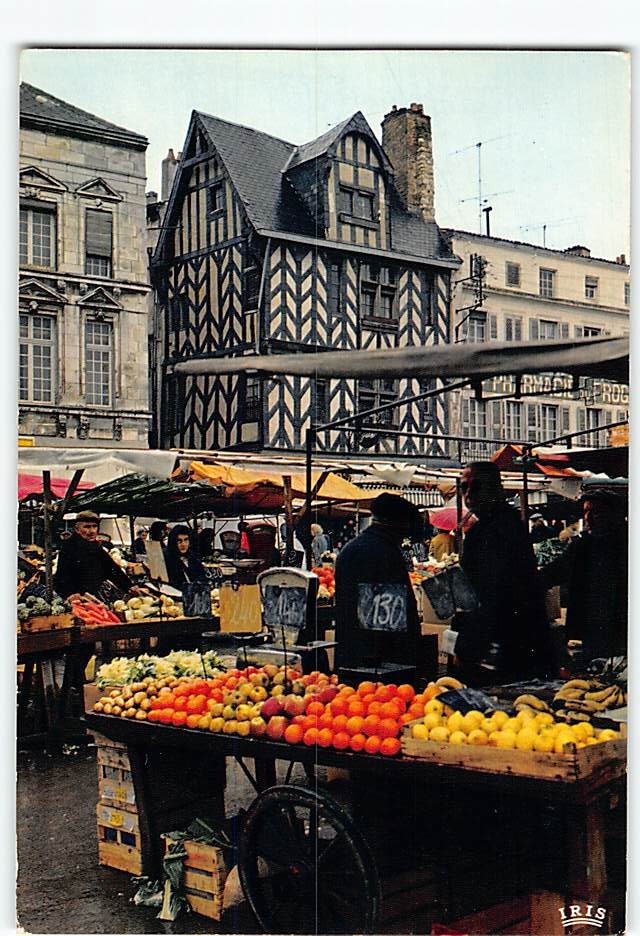 Postcard Market Scene La Rochelle France