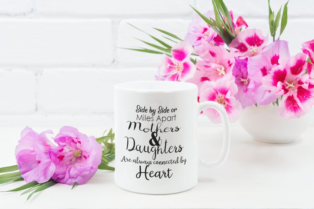 Mother Daughter Miles Apart Together at Heart Coffee Mug Gift  