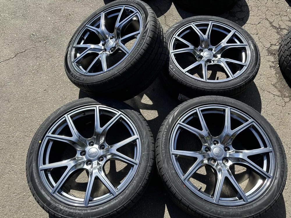 22x10 CRYSTAL GREY TRACKHAWK WHEELS RIMS 2853522 TIRES SRT JEEP DURANGO 5x127