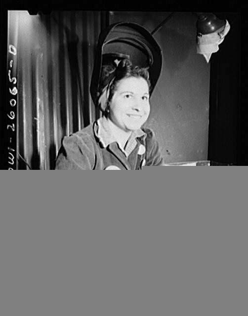 Niagara Falls, New York. Woman welder who has been, Bell Aircraft Corporation
