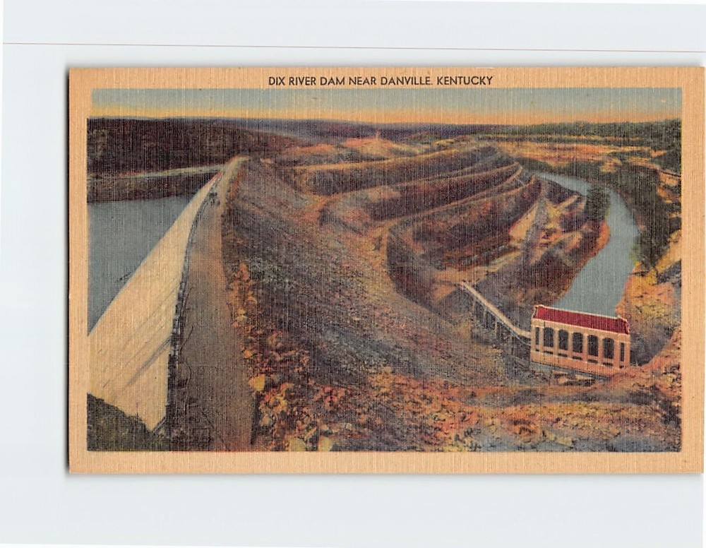 Postcard Dix River Dam near Danville Kentucky USA
