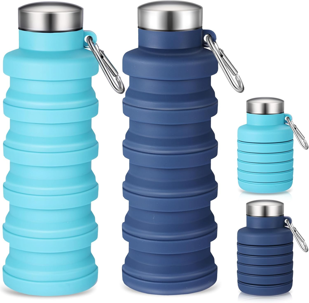 Collapsible Water Bottles 17Oz Travel Water Bottle Reusable Foldable Silicone Wa