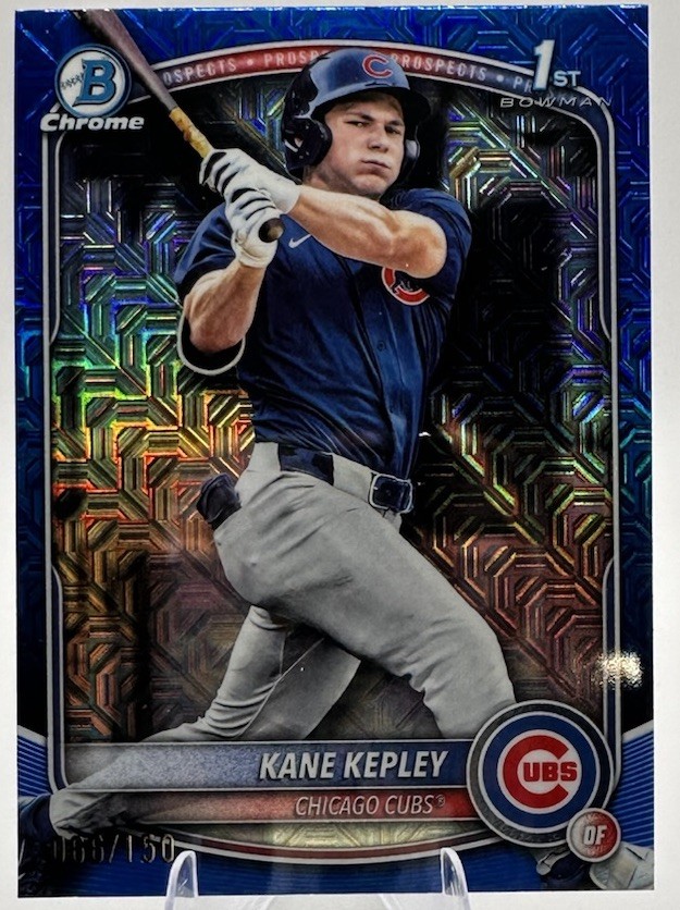 2025 Bowman Chrome 1st Kane Kepley Blue Refractor /150 Cubs BDC-200