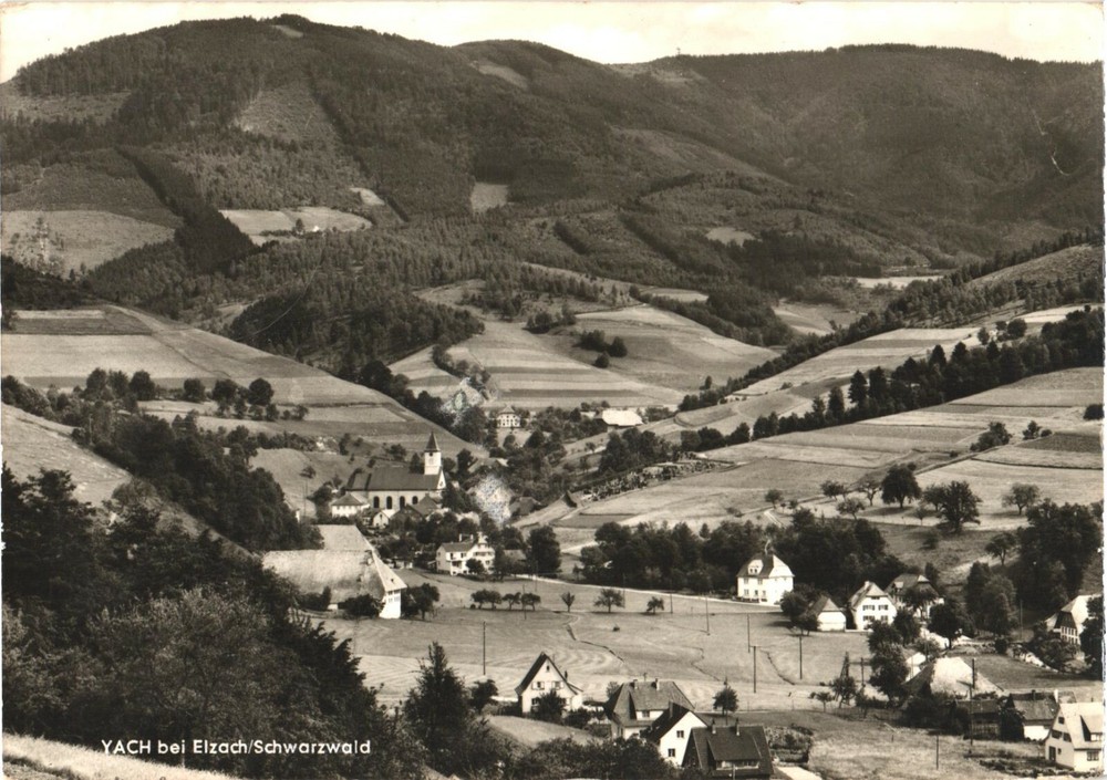 Panorama of The Mountains And Town, Elzach, Baden-Württemberg, Germany Postcard