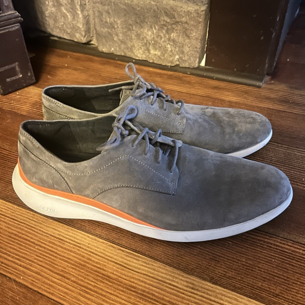 Cole Haan Grand OS Men's Gray Suede Lace-Up Casual Sneakers Size 12 M