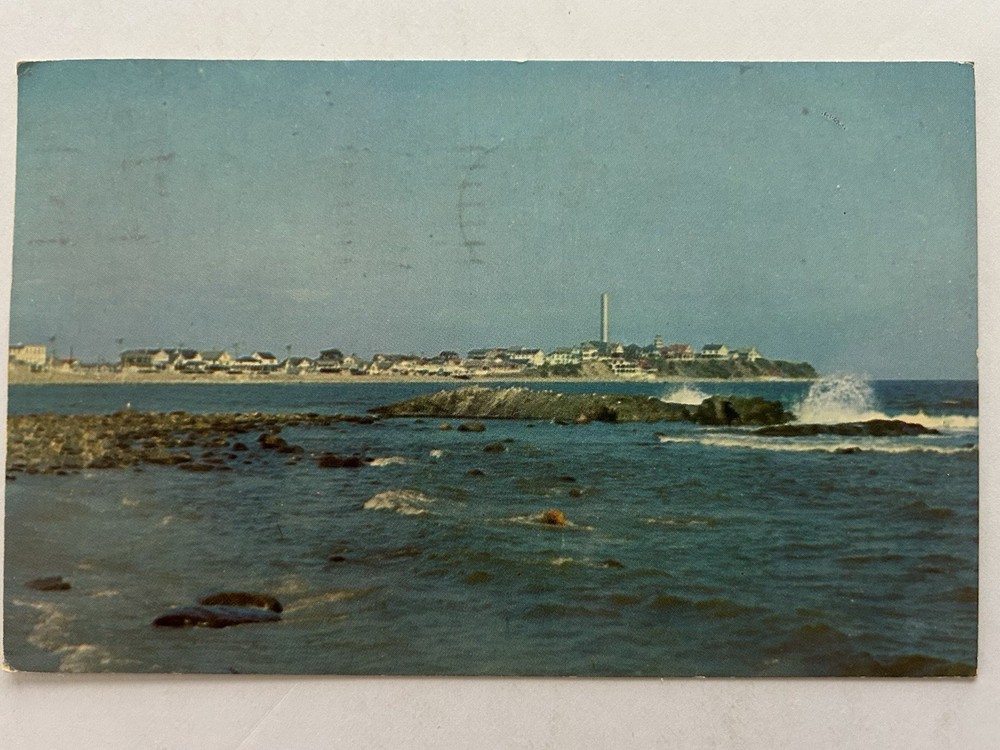 Hampton Beach New Hampshire NH Postcard Surf And Rocks At Great Boar’s Head