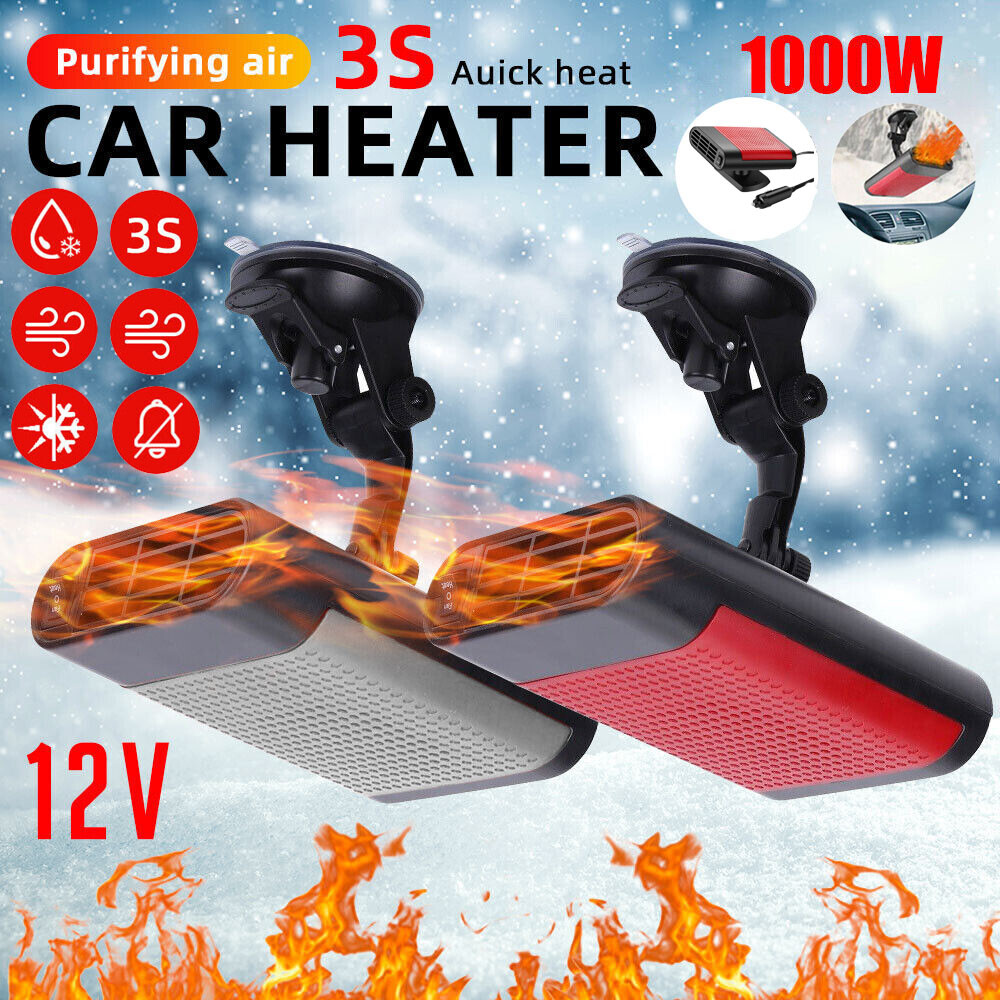 1000W Car Heater Portable Electric Heating Fan Defogger Defroster Demister 12V