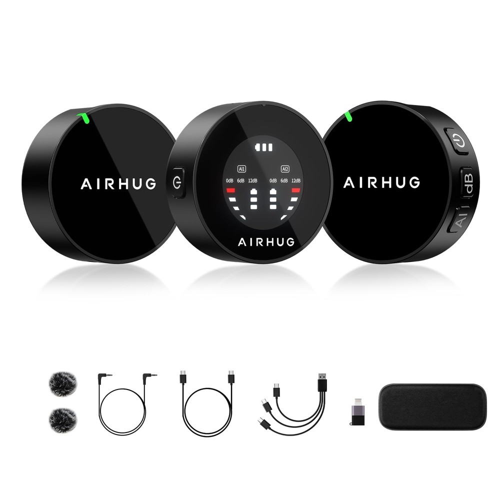 Wireless Lavalier Microphone, AI Noise Cancelling- Cordless Recording Mic wit...